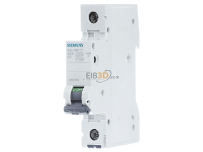 Frontansicht Siemens 5SL4101-7 Leitungsschutzschalter 230V,10KA,1p.,C,1A 