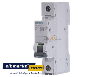 Frontansicht Siemens Indus.Sector 5SL4102-6 Leitungsschutzschalter 230V,10KA,1p.,B,2A 