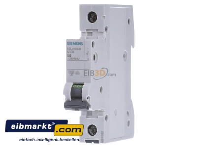 Frontansicht Siemens Indus.Sector 5SL4106-6 Leitungsschutzschalter 230V,10KA,1p.,B,6A 