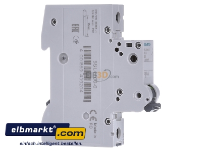 Ansicht links Siemens Indus.Sector 5SL4106-6 Leitungsschutzschalter 230V,10KA,1p.,B,6A 