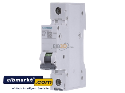 Frontansicht Siemens Indus.Sector 5SL4106-8 Leitungsschutzschalter 230V,10KA,1p.,D,6A 