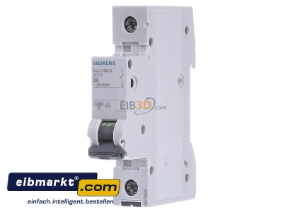 Frontansicht Siemens Indus.Sector 5SL4108-6 Leitungsschutzschalter 230V,10KA,1p.,B,8A 