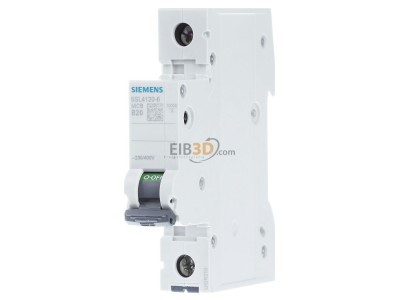 Frontansicht Siemens 5SL4120-6 Leitungsschutzschalter 230V,10KA,1p.,B,20A 