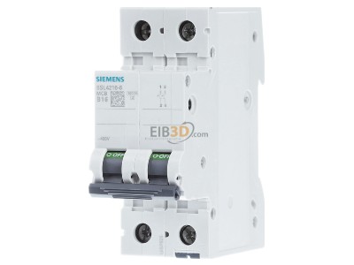 Frontansicht Siemens 5SL4216-6 Leitungsschutzschalter 400V,10KA,2p.,B,16A 