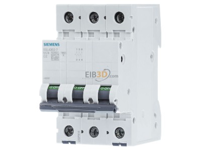 Frontansicht Siemens 5SL4302-7 Leitungsschutzschalter 400V,10KA,3p.,C,2A 