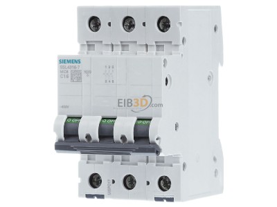 Frontansicht Siemens 5SL4316-7 Leitungsschutzschalter 400V,10KA,3p.,C,16A 