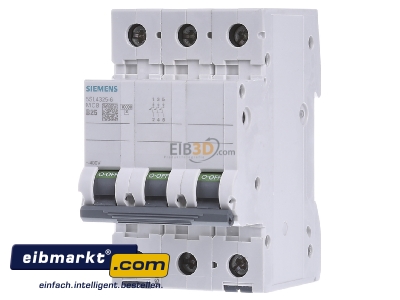 Frontansicht Siemens Indus.Sector 5SL43256 Leitungsschutzschalter 400V,10KA,3p.,B,25A 5SL4325-6