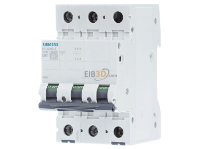 Frontansicht Siemens 5SL4363-7 Leitungsschutzschalter 400V,10KA,3p.,C,63A 