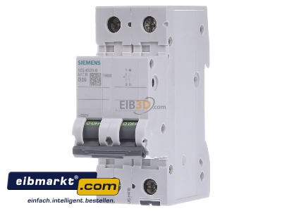 Frontansicht Siemens Indus.Sector 5SL45208 Leitungsschutzschalter 230V,10KA,1+N,20A 5SL4520-8