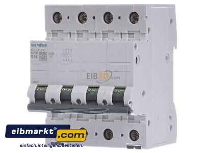 Frontansicht Siemens Indus.Sector 5SL46166 Leitungsschutzschalter 400V,10KA,3+N,16A 5SL4616-6