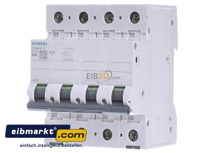 Frontansicht Siemens Indus.Sector 5SL46406 Leitungsschutzschalter 400V,10KA,3+N,40A 5SL4640-6