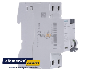 Ansicht links Siemens Indus.Sector 5SV3111-6 FI-Schutzschalter 16A,1+N,10mA,230V 