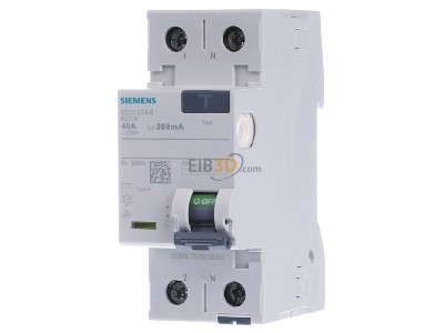 Front view Siemens 5SV3614-6 Residual current breaker 2-p 40/0,3A 
