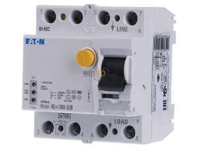 Front view Eaton FRCDM-40/4/003-G/B Residual current breaker 4-p 40/0,03A 
