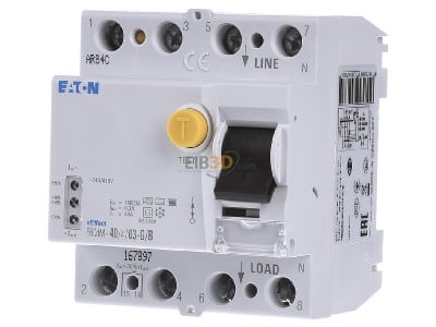 Front view Eaton FRCDM-40/4/03-G/B Residual current breaker 4-p 40/0,3A 

