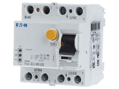 Front view Eaton FRCDM-63/4/003-G/B Residual current breaker 4-p 63/0,03A 
