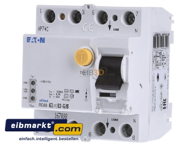 Front view Eaton (Moeller) 167898 Residual current breaker 4-p 63/0,3A
