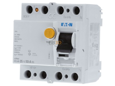 Frontansicht Eaton FRCMM-25/4/03-A-NA FI-Schalter 25A 4pol 300mA 