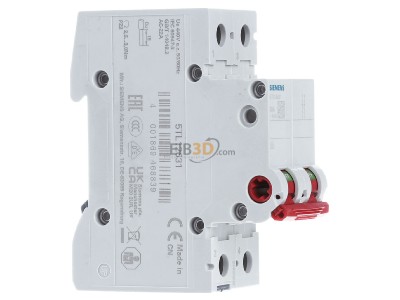 Ansicht links Siemens 5TL1263-1 Ausschalter 63A,2pol.,rot 