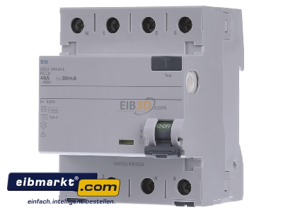 Front view Siemens Indus.Sector 5SV3344-6KL Residual current breaker 4-p 40/0,03A

