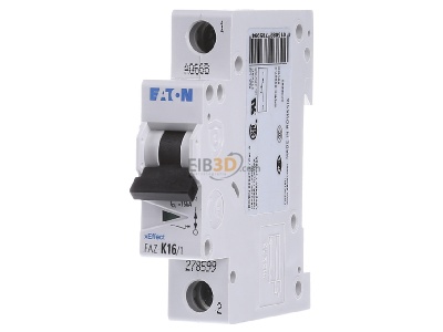 Front view Eaton FAZ-K16/1 Miniature circuit breaker 1-p K16A 
