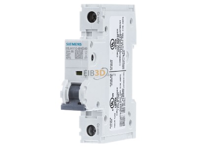 Frontansicht Siemens 5SJ4110-6HG40 LS-Schalter B 10A 1pol 240V 14kA 