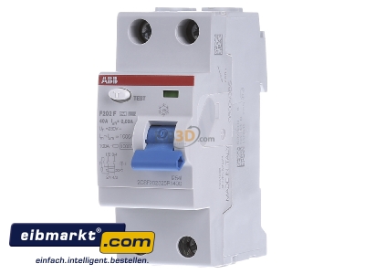 Front view ABB Stotz S&J F202F-40/0,03 Residual current breaker 2-p 40/0,03A - 
