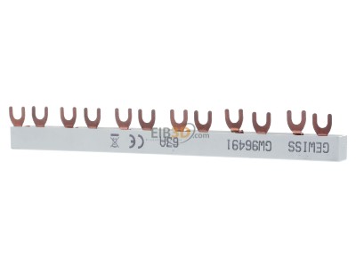 Front view Gewiss GW96491 Phase busbar 
