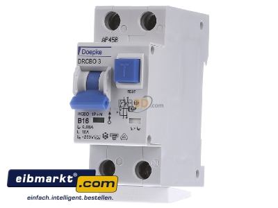 Front view Doepke 09932104 Earth leakage circuit breaker B16/0,03A
