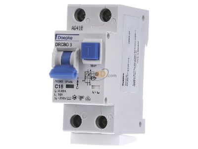 Front view Doepke DRCBO3 C16/0,03/1N-A Earth leakage circuit breaker C16/0,03A 
