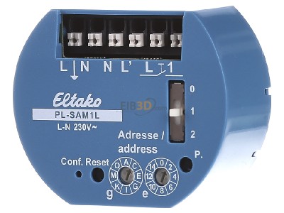 Front view Eltako PL-SAM1L Switch actuator for home automation 1-ch 
