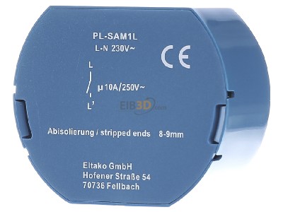 Back view Eltako PL-SAM1L Switch actuator for home automation 1-ch 
