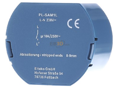 Ansicht hinten Eltako PL-SAM1L Dezentraler Aktor mit Sensoreingang 