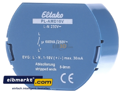 Ansicht hinten Eltako PL-AMD10V Dezentraler-Dimm-Aktor 1-10V 