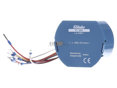 Back view Eltako PL-SM8 Sensor control for bus system 
