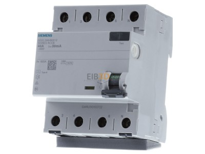 Front view Siemens 5SV3344-6KK12 Residual current breaker 4-p 40/0,03A 
