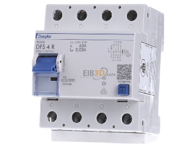 Front view Doepke DFS4 063-4/0,03-A R Residual current breaker 4-p 63/0,03A 
