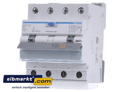 Front view Hager ADX410D Earth leakage circuit breaker B10/0,03A
