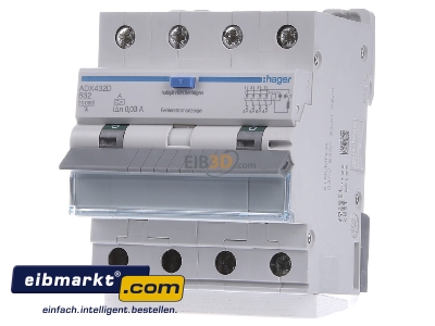 Front view Hager ADX432D Earth leakage circuit breaker B32/0,03A
