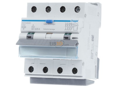 Frontansicht Hager ADX482D FI/LS-Schalter 4-polig, 10kA 