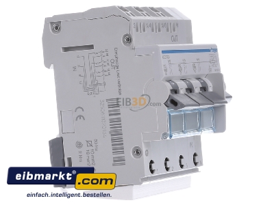 View on the left Hager ADZ310D Earth leakage circuit breaker B6/0,03A
