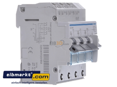 Ansicht links Hager ADZ316D FI/LS-Schalter 3x 1P+N, 6 kA 