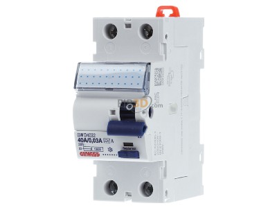 Front view Gewiss GWD4032 Residual current breaker 2-p 
