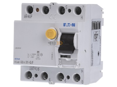 Front view Eaton FRCMM-63/4/01-G/F Residual current breaker 4-p 63/0,1A 
