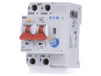 Front view Eaton AFDD-10/2/B/003-A Earth leakage circuit breaker with 
