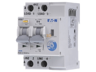 Front view Eaton AFDD-16/2/B/001-A Miniature circuit breaker 2-p C16A 
