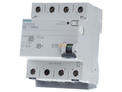 Front view Siemens 5SV3646-5KK14 Residual current breaker 4-p 63/0,3A 
