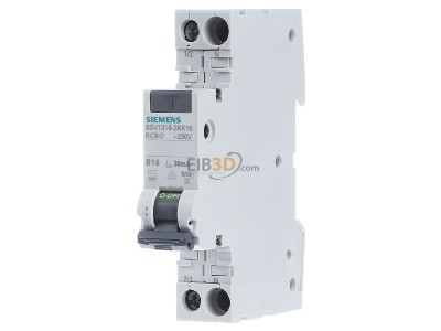 Frontansicht Siemens 5SV1316-3KK16 FI/LS-Schalter 1P+N 6kA 