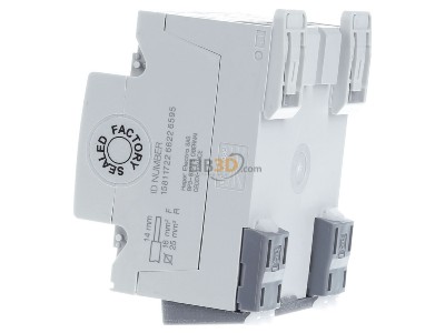 View on the right Hager CDB663E Residual current breaker 4-p 
