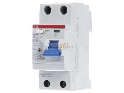 Front view ABB F202B-63/0,3-2TE Residual current breaker 2-p 
